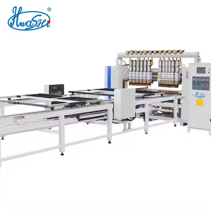 Linea automatica di macchine per la saldatura di gabbie per pannelli in rete metallica HWASHI per reti metalliche saldate