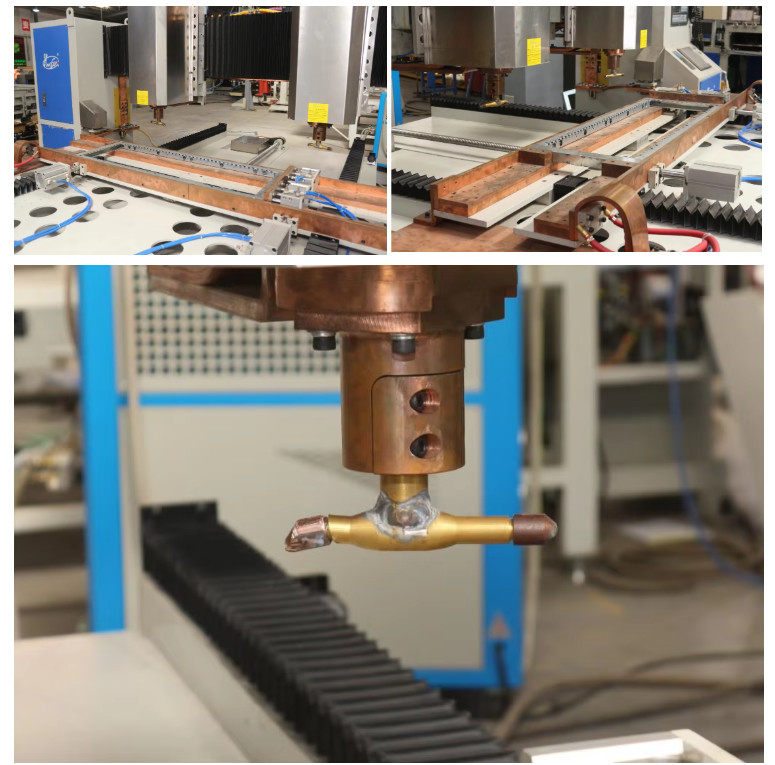 Hwashi CNC Seven Axis Double Heads Auotmaitc macchina di saldatura a punti per telaio per tubi di porta