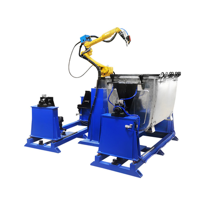 Il grande robot per saldatura d'acciaio galvanizzato del recipiente dei rifiuti configura il sistema di tracciamento della cucitura del laser