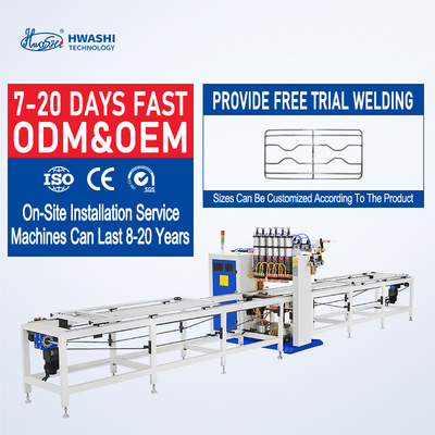 Hwashi Automatic Wire Mesh Spot Welding Machine For Filter Bag Cage Rebar Steel Wire Mesh