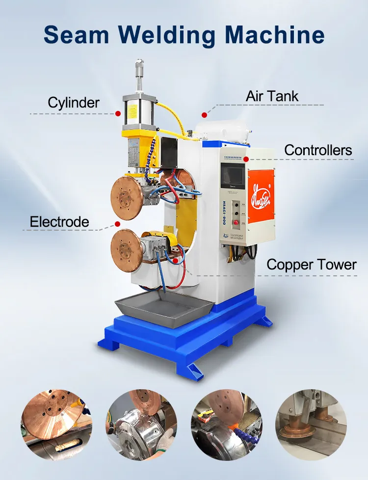 Hwashi Customized 38ov Double Station Fuel Tank Making Machine, Seam/Roll Weldingmachine per il serbatoio 2