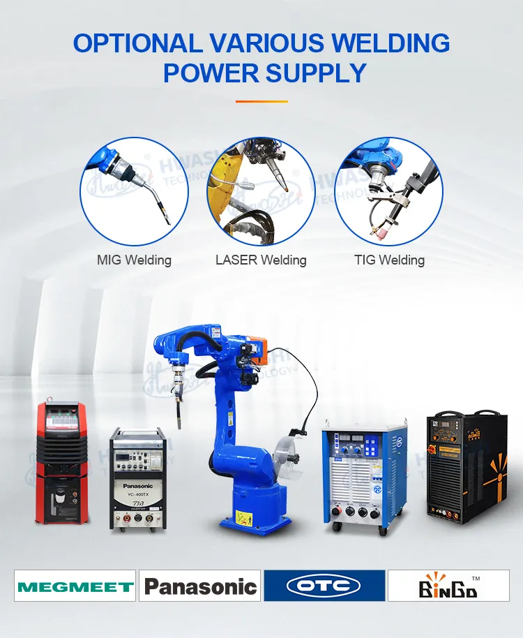 Hwashi Industrial CNC Welding Machine Robotica a 6 assi con servo, braccio posizionatore robot di saldatura, robot di saldatura automatico TIG 8